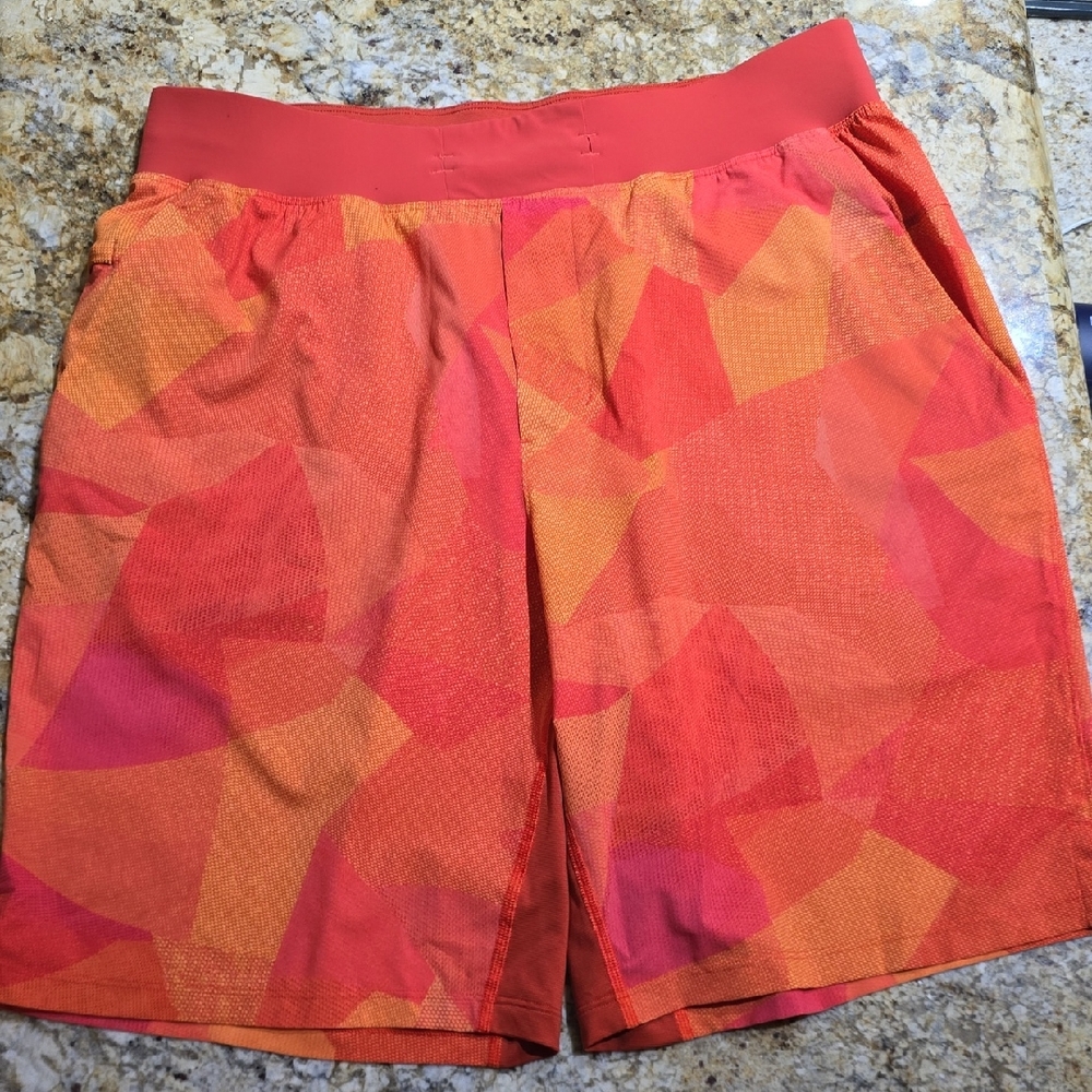 Men's Lululemon Geometric  Orange Shorts